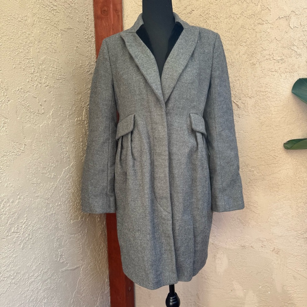 French Connection Classic Gray Tweed Trench Coat
